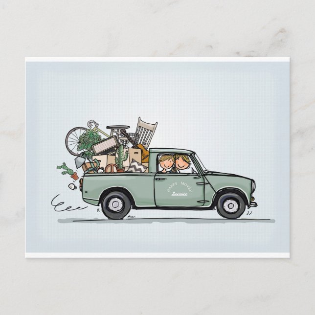 Vintage Mini Pickup Postkarte (Vorderseite)
