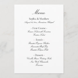 Vintage Minimalist Elegant Script Wedding Menu Menükarte