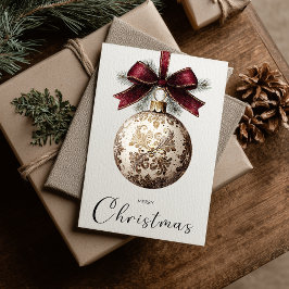 Vintage Minimalist Merry Christmas Ornament Feiertagskarte