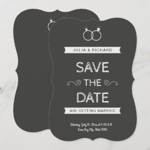 Vintage Minimalist Schwarz Save The Date