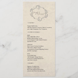 Vintage Minimalist Wedding Dinner Menu Programm
