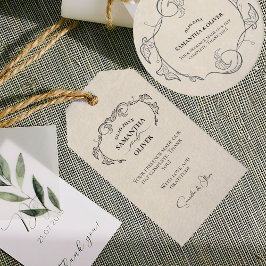 Vintage Minimalist Wedding Favour Tag  Geschenkanhänger