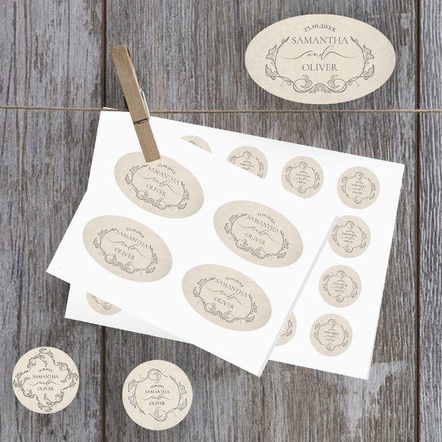 Vintage Minimalist Wedding Sticker (Von Creator hochgeladen)