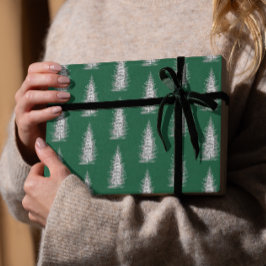 Vintage, minimalistische Fichten frohe Weihnachten Geschenkpapier