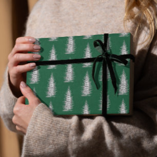 Vintage, minimalistische Fichten frohe Weihnachten Geschenkpapier