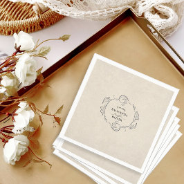 Vintage-Minimalistische Hochzeitsserviette Serviette