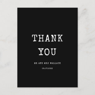 Vintage Minimalistische Schreibmaschine Danke Postkarte