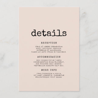 Vintage minimalistische Tippfehler Begleitkarte