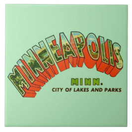Vintage Minneapolis Postcard Tile Fliese