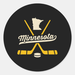 Vintage Minnesota Eishockeyschläger Sportteam-Fana Runder Aufkleber