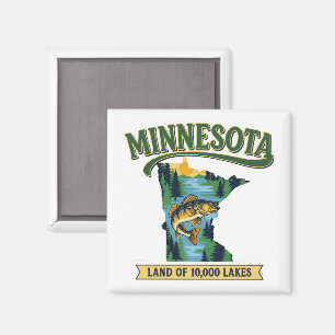 Vintage-Minnesota-Karte Land der 10000 Seen Magnet