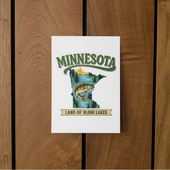 Vintage Minnesota Land of 10000 Lakes Map Postkarte (Vintage Minnesota Land of 10000 Lakes Map Postcard)