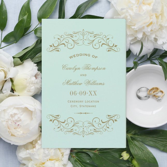 Vintage Mint Antique-Hochzeitsprogramme Geblüht (Von Creator hochgeladen)