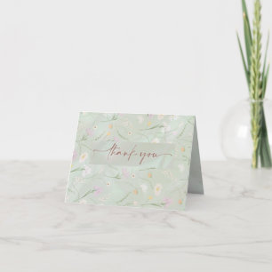 Vintage Mint Peony Bridal Dusche Teezeremonie Dankeskarte