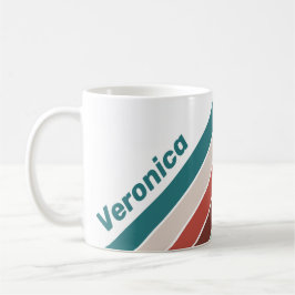 Vintage Mint Rainbow Stripes with Name Kaffeetasse