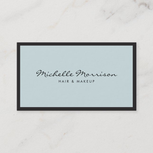 Vintage Minze Blue Makeup und Beauty Business Card Visitenkarte (Vorderseite)