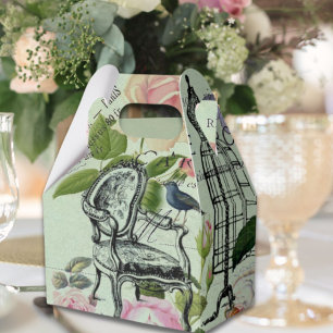 Vintage Minze Französisch Rosa Rose Paris Party Geschenkschachtel