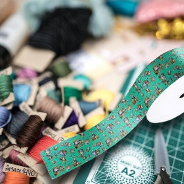 Vintage Minze Grüne Aquarellfarben Ostersonnenmust Satinband