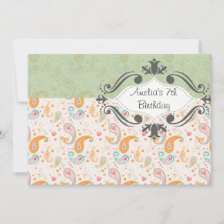 Vintage Minze Paisley Geburtstag Einladung