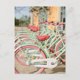 Vintage Minze und rosa Fahrrad Postkarte