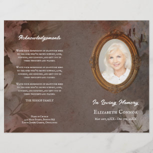 Vintage Mirror Frame Lys Photo Funeral Programme