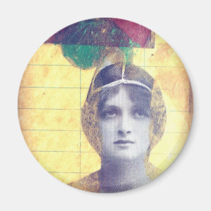 Vintage Mischmedienkollektion für Frauen Magnet