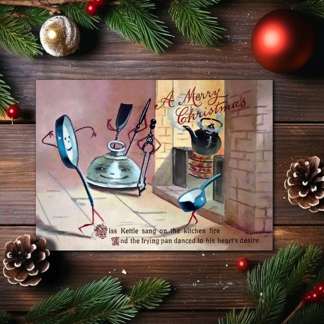 Vintage Miss Kettle Weihnachtskarte Feiertagskarte (Von Creator hochgeladen)