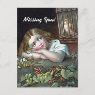 Vintage Missing You Postkarte