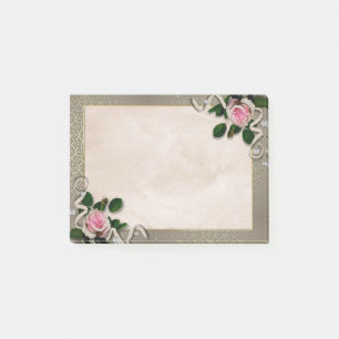 Vintage mit Blumendekoration Post-it Klebezettel