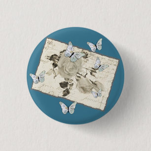 Vintage mit Schmetterlingen Button