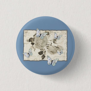 Vintage mit Schmetterlingen Button