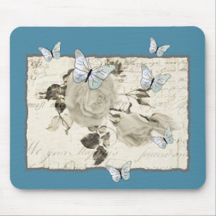 Vintage mit Schmetterlingen Mousepad