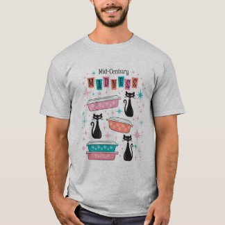 Vintage-Mittelalter-Schwarzkatzen-Pyrex-Männer-T-S T-Shirt