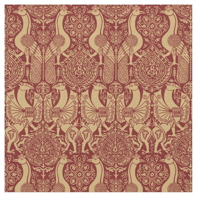 Vintage Mittelalterliche Greifmuster Stoff (Nahaufnahme)