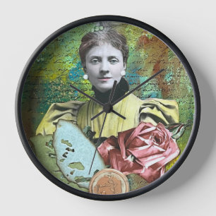 Vintage Mixed-Media-Style-Wand Uhr