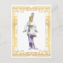 Vintage Mode Anfang der 1900er Jahre Abend Gown Fe Postkarte