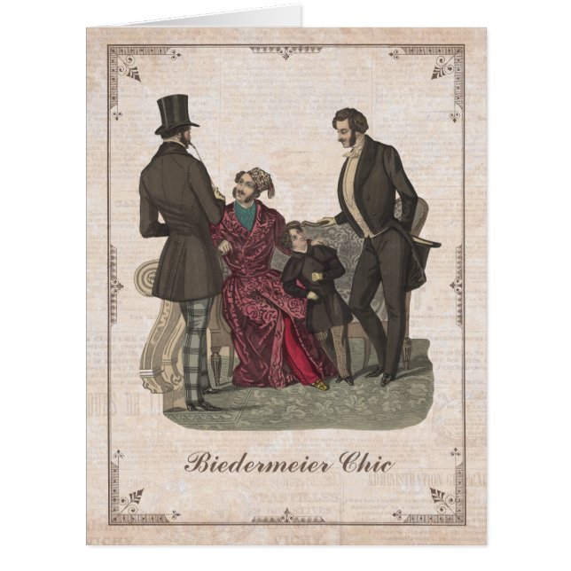 Vintage Mode Biedermeier Gentlemen Geburtstag (Vorderseite)