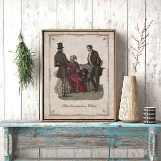 Vintage Mode Collage Biedermeier Gentlemen Poster