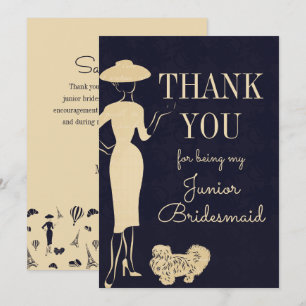 Vintage Mode Danke Junior Bridesmaid Card Einladung