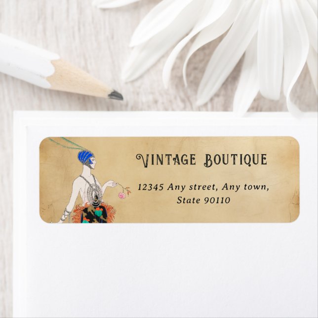 Vintage Mode Elegante Retro-Rücksendeadresse (Insitu)