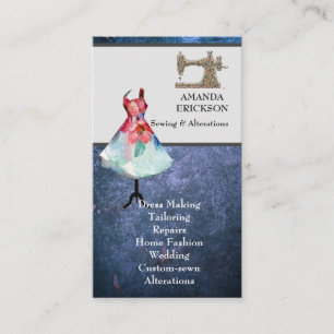 Vintage Mode-Handwerkskunst Girly Floral Nähen Visitenkarte