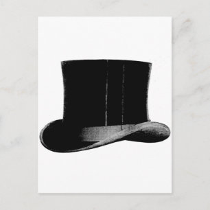 Vintage-Mode Herren-Zylinder Postkarte
