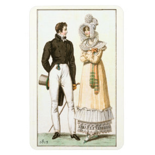 Vintage Mode Illustration der Kleidung im Jahr 181 Magnet