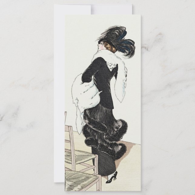 Vintage Mode Lady, Haute Couture Birthday Party Einladung (Vorderseite)