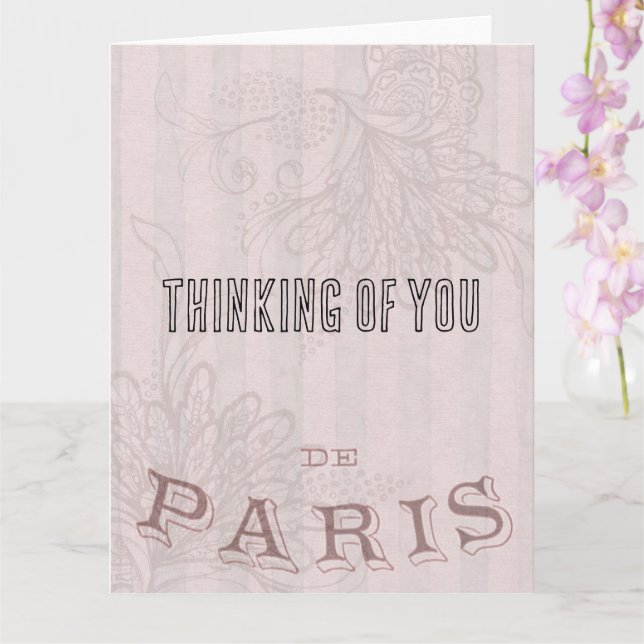 Vintage Mode Paris in Pink Rose Karte (Orchidee)
