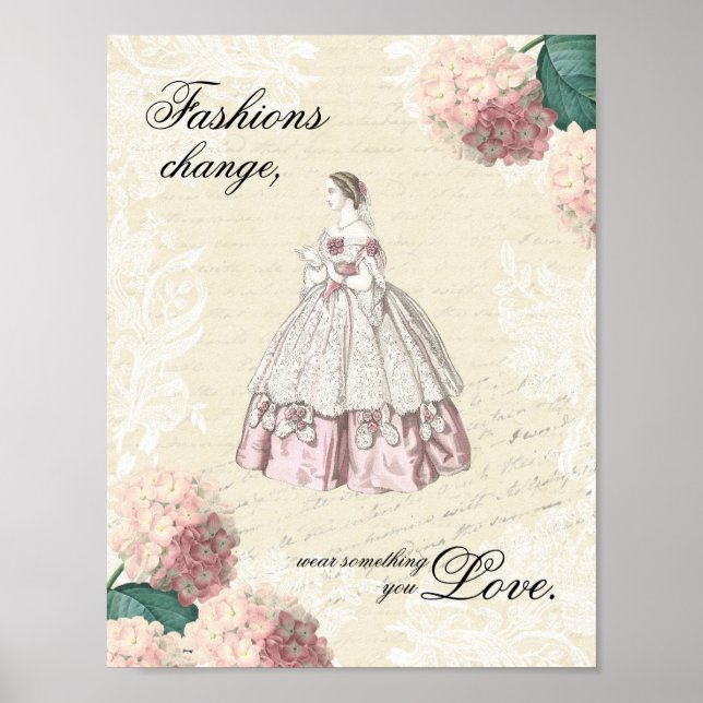 Vintage-Mode-Zitatposter Poster (Vorne)