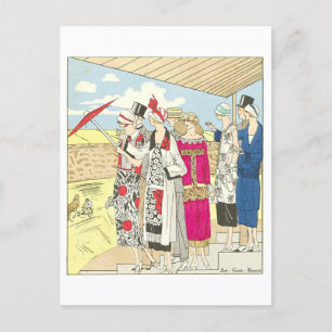 Vintage-Modeillustrations-Postkarte von 1924 Postkarte