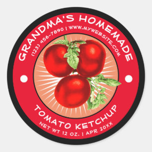 Vintage Modèle Étiquette à la tomate maison Ketchu