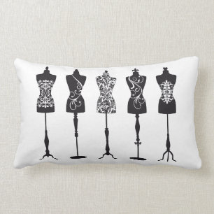 Vintage Modemannequin-Silhouetten Lendenkissen