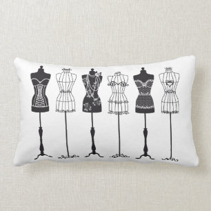 Vintage Modepuppen Silhouetten Lendenkissen